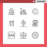 Set of 9 Vector Outlines on Grid for leaf transfusion game credits rehydration healthcare Editable Vector Design Elements