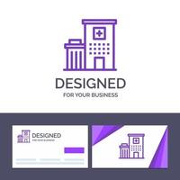 Creative Business Card and Logo template Hospital Building Clinic Medical Vector Illustration