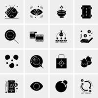 16 iconos de negocios universales vector ilustración de icono creativo para usar en proyectos relacionados con la web y dispositivos móviles