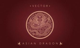 Asian dragon chinese dragon totem pattern vector