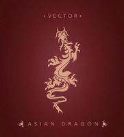 patrón de tótem de dragón chino dragón asiático vector