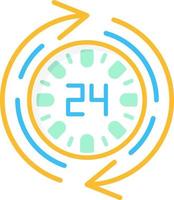 Diseño de icono creativo las 24 horas. vector