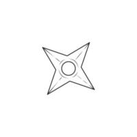 Shuriken icon with outline style vector