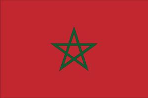 bandera de marruecos. es un rectángulo rojo y una estrella verde de cinco puntas con un borde negro. vector