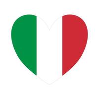 icono de la bandera de Italia en el corazón aislado. vector