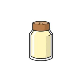 Salt icon with cartoon style. Icon for web design, apps, sticker, banner, poster, printing usage and part of logo. vector