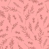 Rustic flower and leaf pink seamless pattern background for wedding decoration, ornaments, and packaging with nature beauty theme vector