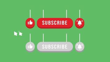 illustration vector graphic 3d of hanging subscribe channel button, like and notification bell icon. good and suitabel for vlog video channel asset