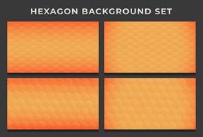 Orange bee hive hexagon hexagonal modern vector background pattern set