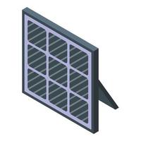 vector isométrico del icono del panel solar de tierra. sistema electrico