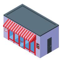 Street store cafe icon isometric vector. City coffee vector
