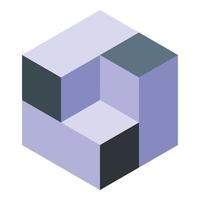 Cube optical illusion icon isometric vector. Sensory eye vector