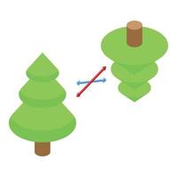 Fir tree visual perception icon isometric vector. Optical illusion vector