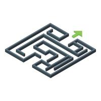 Mind labyrinth icon isometric vector. Focus balance vector