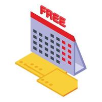 Free course calendar icon isometric vector. Online education vector