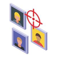 People job search icon isometric vector. Work seek vector