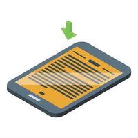 Digital ebook icon isometric vector. Online library vector