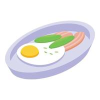 Fried egg icon isometric vector. German food vector