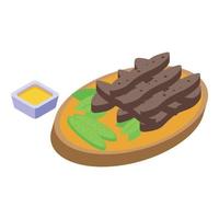 German schnitzel icon isometric vector. Cuisine food vector