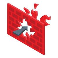 Insight brick wall icon isometric vector. Digital idea vector