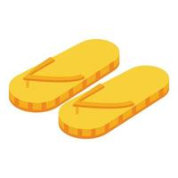 Beach slippers icon isometric vector. Sea vacation vector