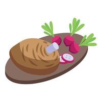 German meat cutlet icon isometric vector. Cuisine food