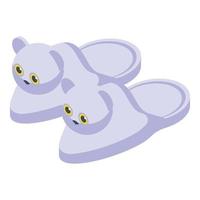 Cat home slippers icon isometric vector. Cute shoe vector