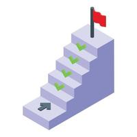 Performance management stairs icon isometric vector. Business company vector