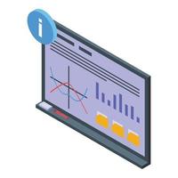 icono de gestión de rendimiento de datos vector isométrico. monitor de computadora