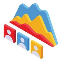 Performance management data chart icon isometric vector. Company report vector