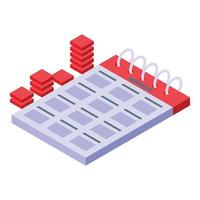 Calendar performance management icon isometric vector. Business company vector