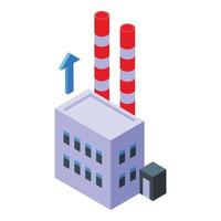 Factory business management icon isometric vector. Monitor data vector