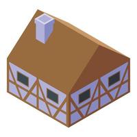 Medieval building icon isometric vector. People knight vector