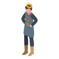 Medieval king icon isometric vector. Castle knight vector