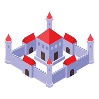 King castle icon isometric vector. Medieval people vector