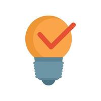 Bulb idea mission icon flat isolated vector