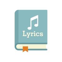 Lyrics book icon flat isolated vector