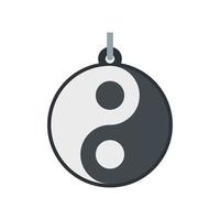 yin yang emblema icono plano aislado vector