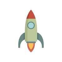 Life skills start rocket icon flat isolated vector