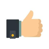 Thumb up innovation icon flat isolated vector