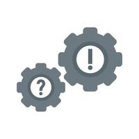 Gear system innovation icon flat isolated vector