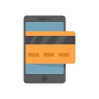 Credit card digital wallet icon flat isolated vector