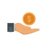 Crowdfunding keep money icon flat isolated vector