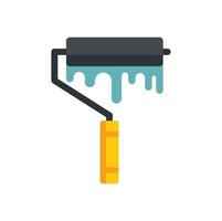 Paint wall roller icon flat isolated vector