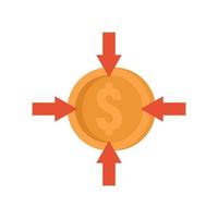 crowdfunding dinero convertir icono plano aislado vector