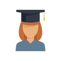 pasantía graduado icono plano aislado vector