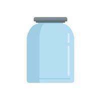 Storage glass jar icon flat isolated vector