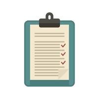 Internship to do list icon flat isolated vector