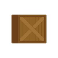 Storage wood crater box icon flat isolated vector