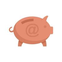 Piggy bank money loan icon flat isolated vector